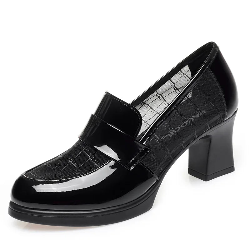 Women's Gladiator Square-Heel Pumps with Platform