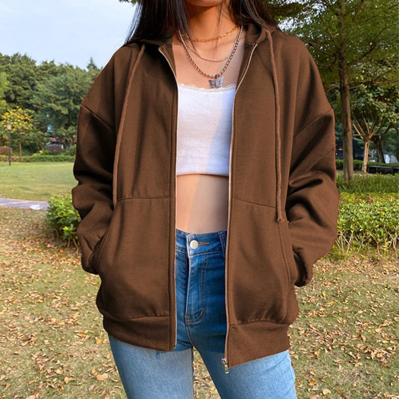 Hooded Long-Sleeve Drawstring Pocket Hoodie | OWNLUXE