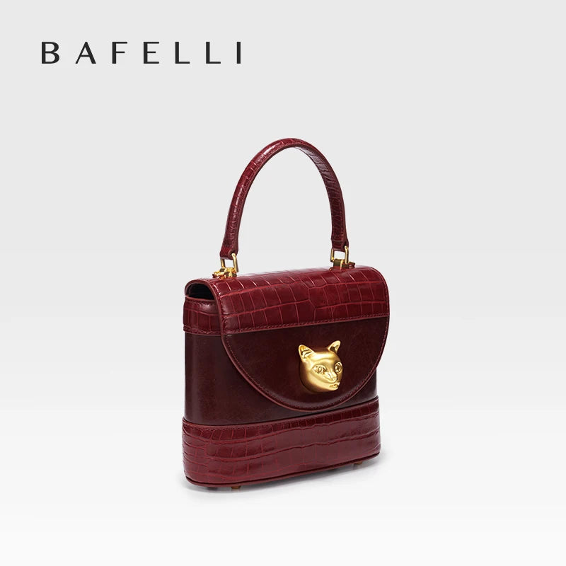 Red Leather Structured Handbag | OWNLUXE