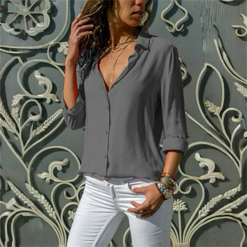Long-Sleeve Oversized Blouse | OWNLUXE