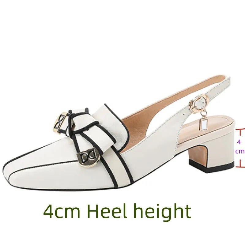 Women's Square-Toe Retro Heels | OWNLUXE