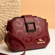 Geometric Flap Crossbody Bag – Microfiber Leather Shoulder Bag with Adjustable Strap
