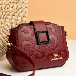 New High Quality Letters Leather Luxury Handbags Women Small Designer Shoulder Bags Women Fashion Simple Ladies Crossbody Bags