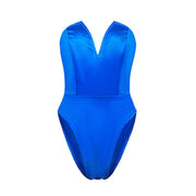 Deep V Neck Bodysuit Shapewear - Thong Waist Shaper with Underwire