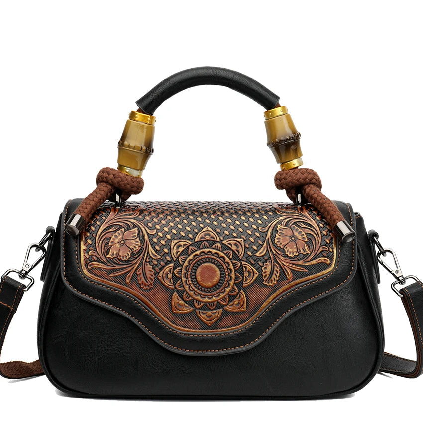 3D Floral Print Crossbody Bag - Retro Designer Shoulder Handbag | OWNLUXE