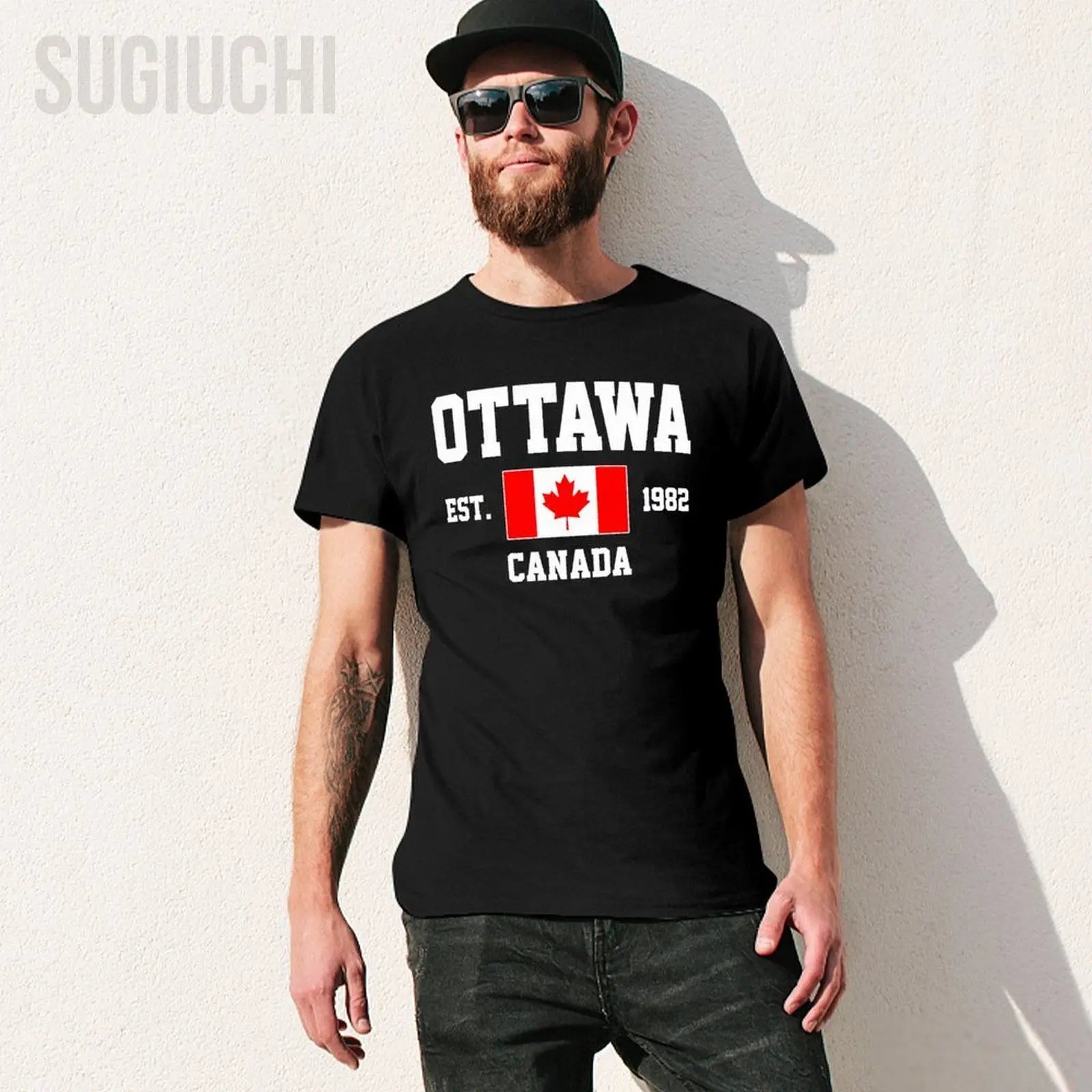 🧢 Sugiuchi 100% Cotton Casual Printed Tee – Unisex Everyday Style | T-shirt Imprimé Décontracté 100% Coton – Style Quotidien Unisexe