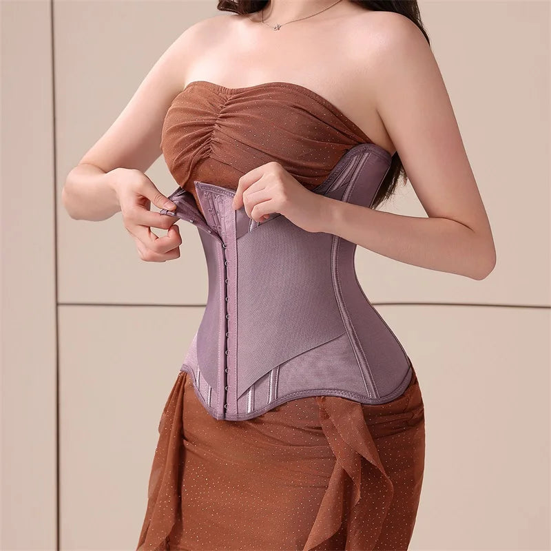 U-Shaped Waist Trainer Corset with Breast Lift - Steel Boned Shapewear
