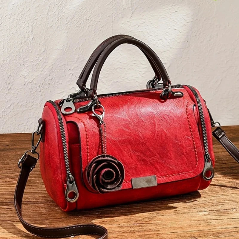 Floral Soft Boston Handbag – Lightweight Everyday Bag