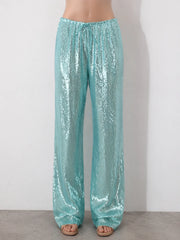 Women's Wide Leg Pants (Sky Blue) | OWNLUXE