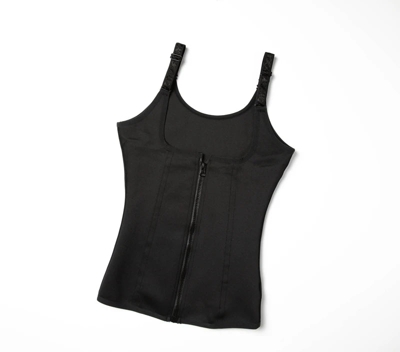Women Waist Trainer Vest with Zipper & Sauna Effect