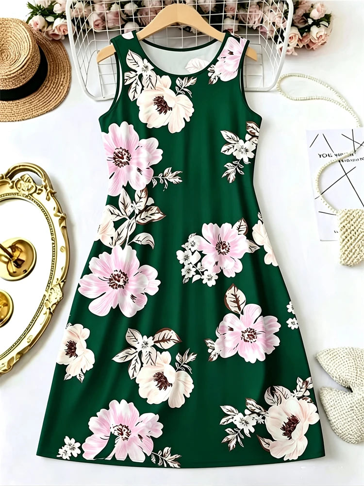3D-Print Floral Print Sleeveless Printed Street | OWNLUXE