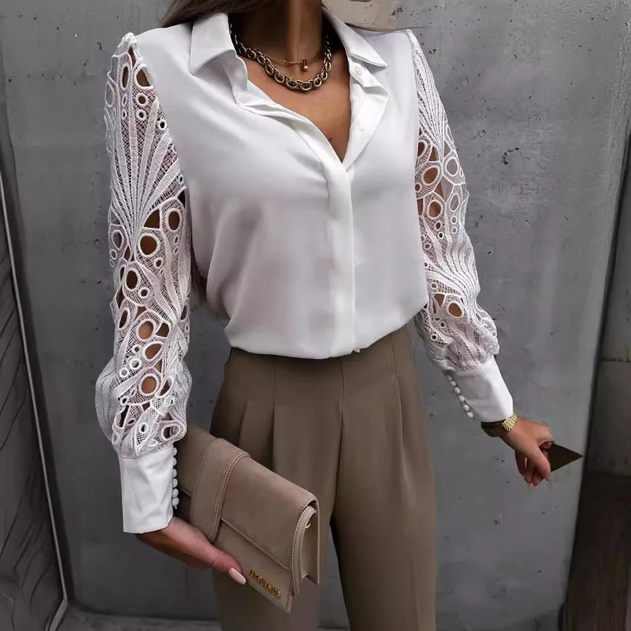 Women's Lace Casual Patchwork Top | OWNLUXE