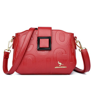 New High Quality Letters Leather Luxury Handbags Women Small Designer Shoulder Bags Women Fashion Simple Ladies Crossbody Bags