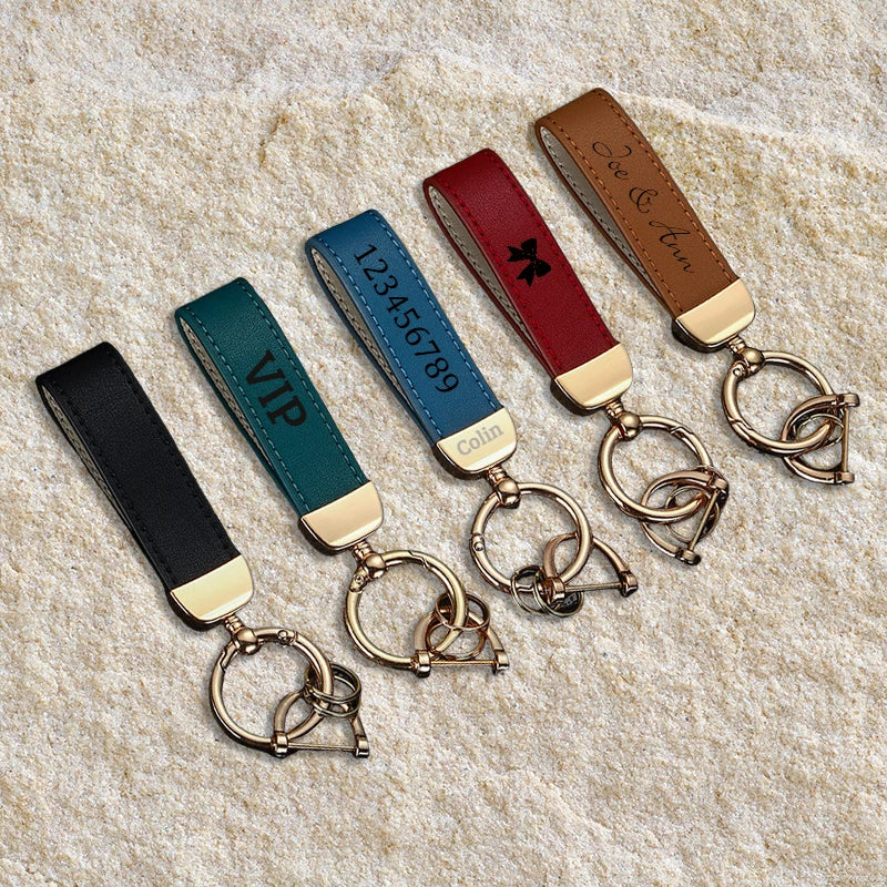 Custom Leather Keychain With Gift Box Personalized Logo | OWNLUXE