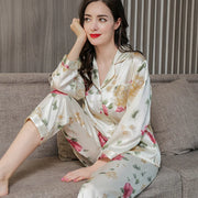 Two-Piece Satin Pajama Set (Pink Purple) – Shop at OWNLUXE