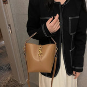 PU Leather Bucket Bag (Kaqise) | OWNLUXE
