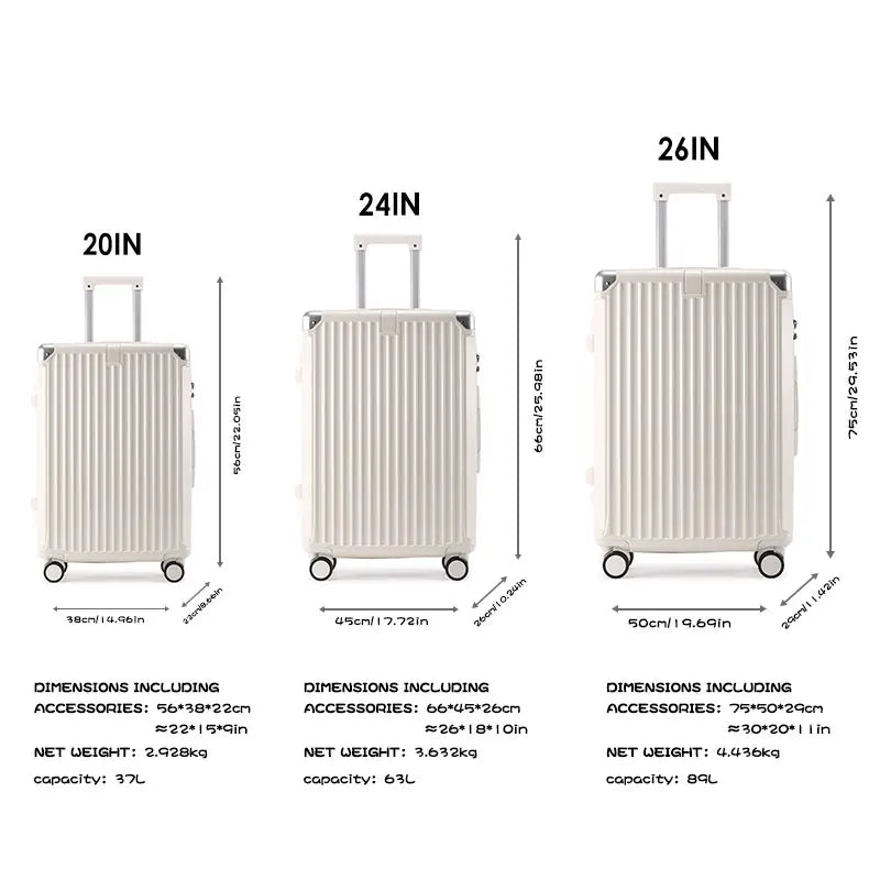 ABS Spinner Luggage with Cup Holder & Wet-Dry Storage