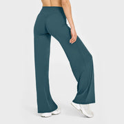 Women's Straight Leg Yoga Pants - Ultra Soft Mid-Waist Sports Trousers