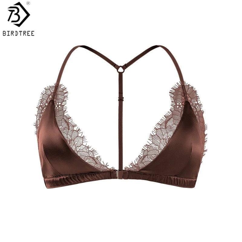 Women's Lace Birdtree Silk Bra | OWNLUXE