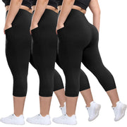 High-Waist Extended-Size Yoga Pocket Leggings | OWNLUXE