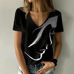Load image into Gallery viewer, Digital Print V-Neck Tee / T-shirt à col en V imprimé numérique
