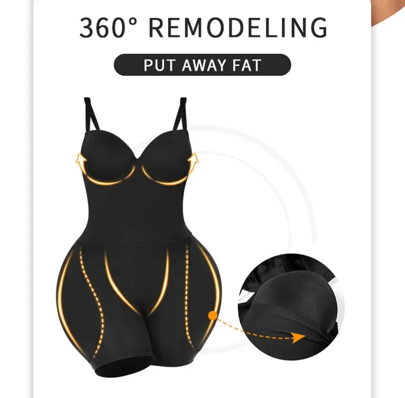 Padded Hip Enhancer Bodysuit Butt Lifter Shapewear