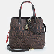 CH Luxury Brand Tote Bag - Italian Letter Print with Lock Design