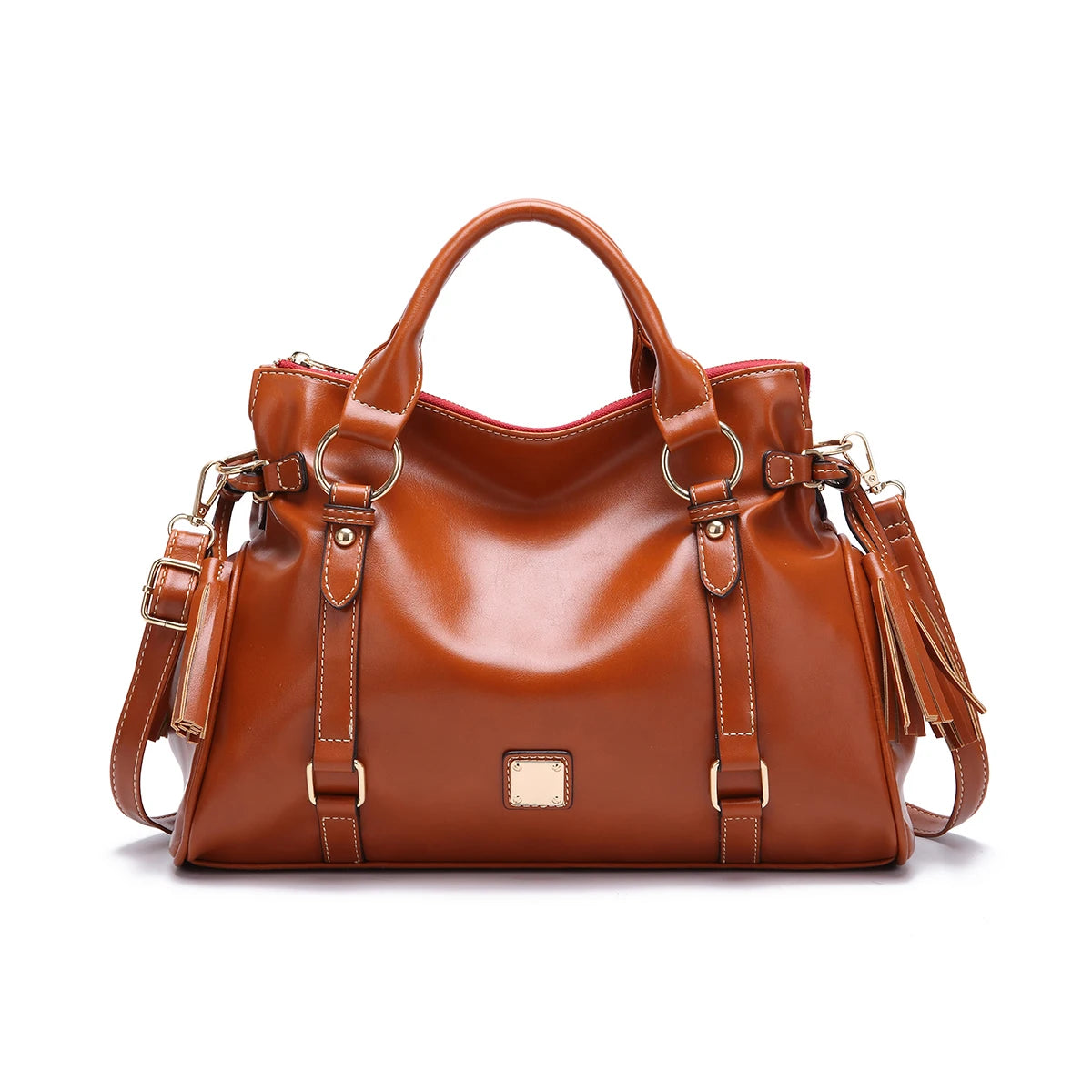 Classic Fringed Bucket Handbag - Soft Vegan Leather | OWNLUXE
