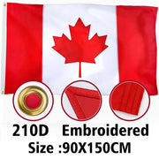 90x150cm Embroidered Canada Canadian Flag 210d Nylon | OWNLUXE
