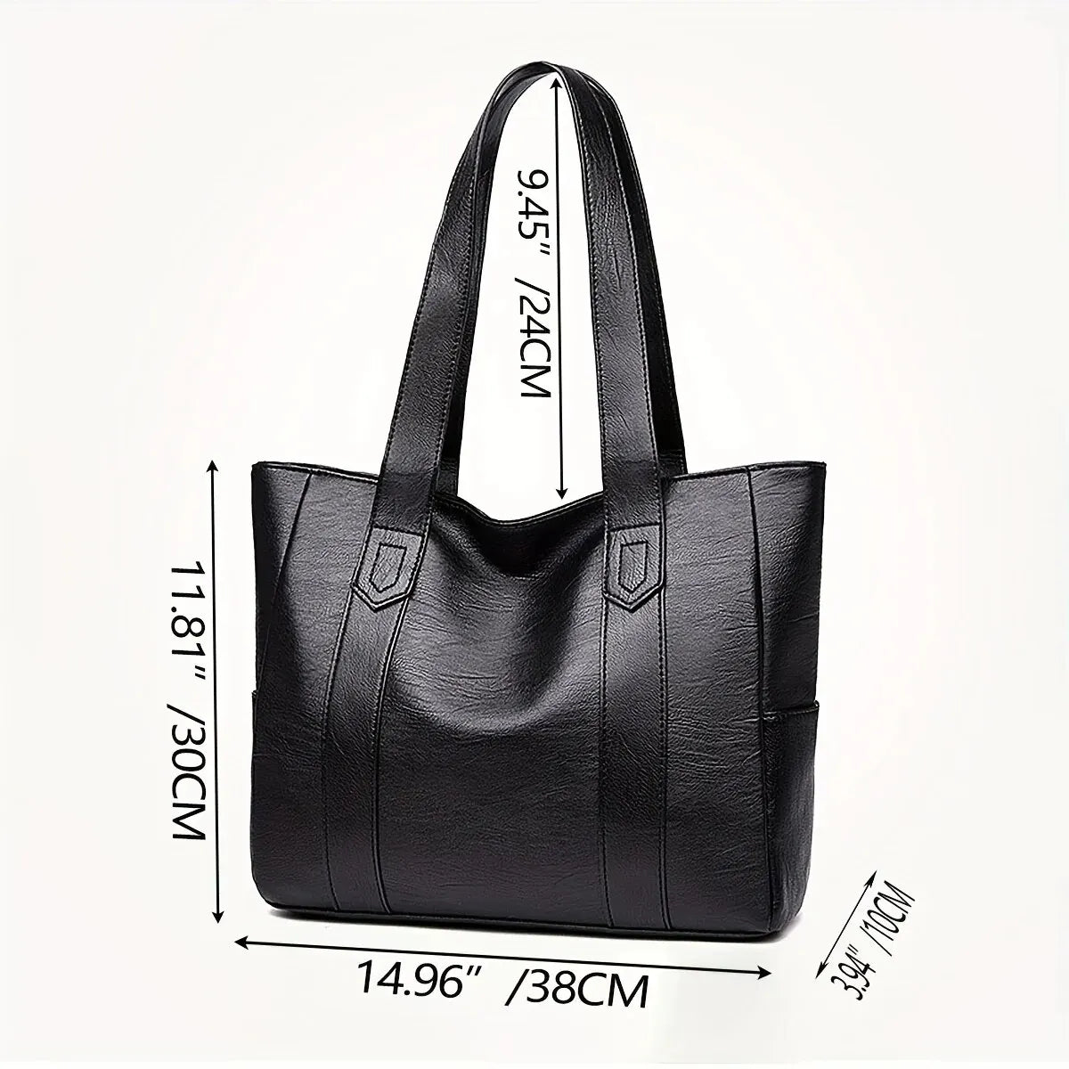 Vintage PU Tote Bag – Structured Casual Everyday Handbag