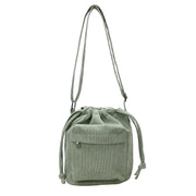 Corduroy Drawstring Bucket Bag | OWNLUXE