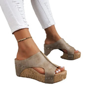 Women’s Thick Heel Platform Sandals – Roman Style Slides