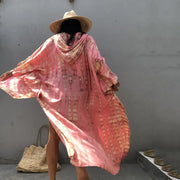 Tie-Dye Striped Hooded Swim Cover-Up | OWNLUXE