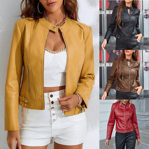 🖤 Women's Zip-Up Moto Jacket – Stylish & Versatile Outerwear