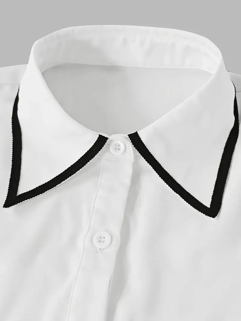 Long-Sleeve Tie-Front Blouse | OWNLUXE