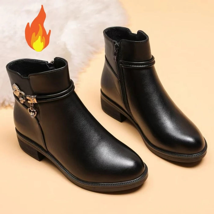 Women’s Rhinestone Winter Snow Boots – Warm Plush Ankle Style