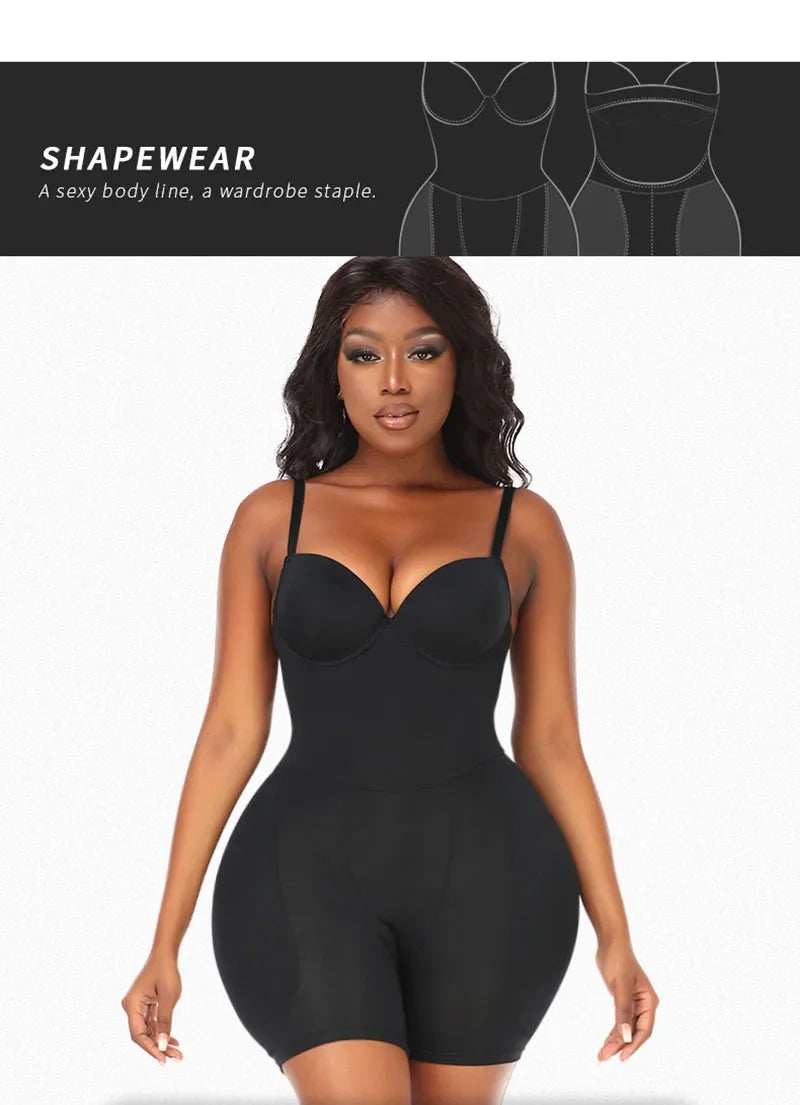 Padded Hip Enhancer Bodysuit Butt Lifter Shapewear