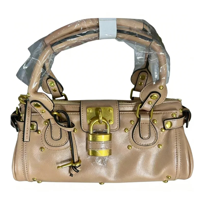 Vintage Lock Design Tote Bag Luxury Women's Handbag Underarm Bag Women's Large Boston Hobo Bag Fashion Texture Business Handbag