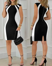 Colorblock Bodycon Mini Sleeveless Dress | OWNLUXE
