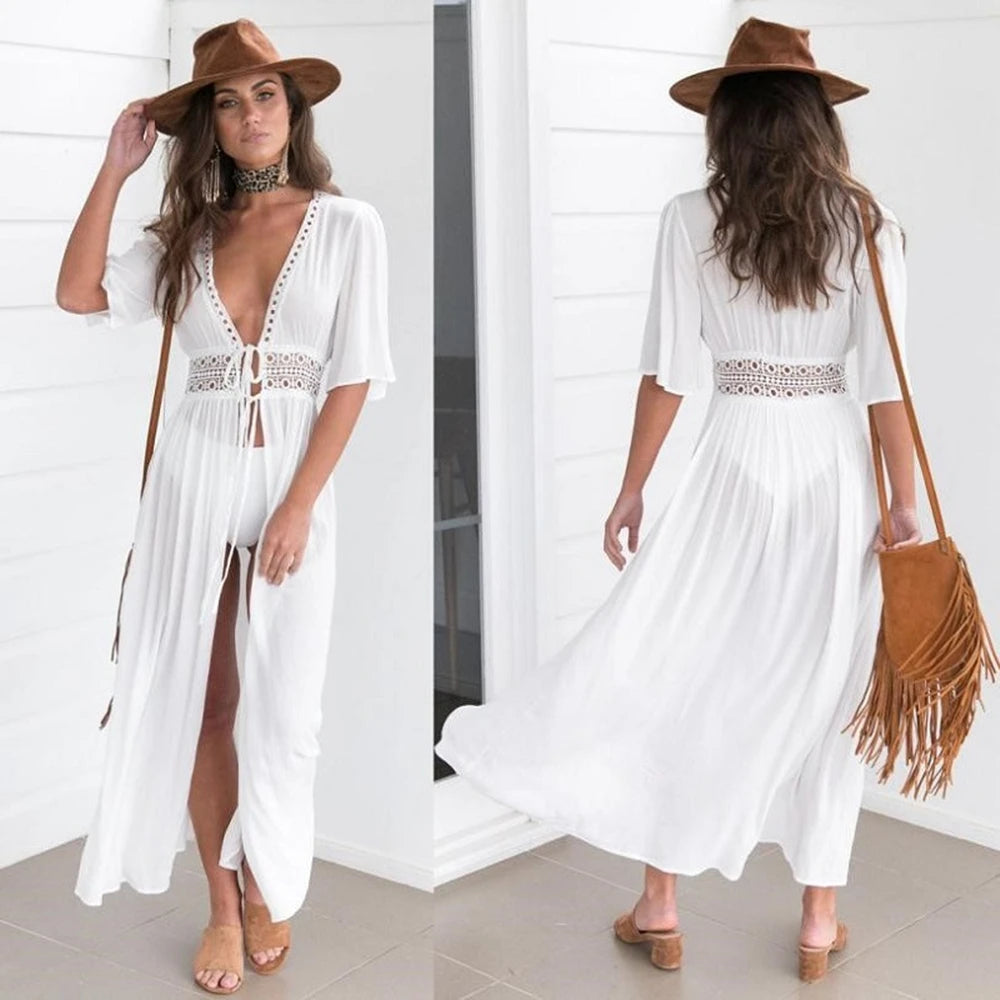 Lace Boho Cutout Swim Cover-Up | OWNLUXE