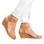 Load image into Gallery viewer, Summer Women&#39;s Sandals Fashion Open Toe Wedge Casual Shoes Women Plus Size Wedge High Heel Sandals Peep Toe Female 35-43
