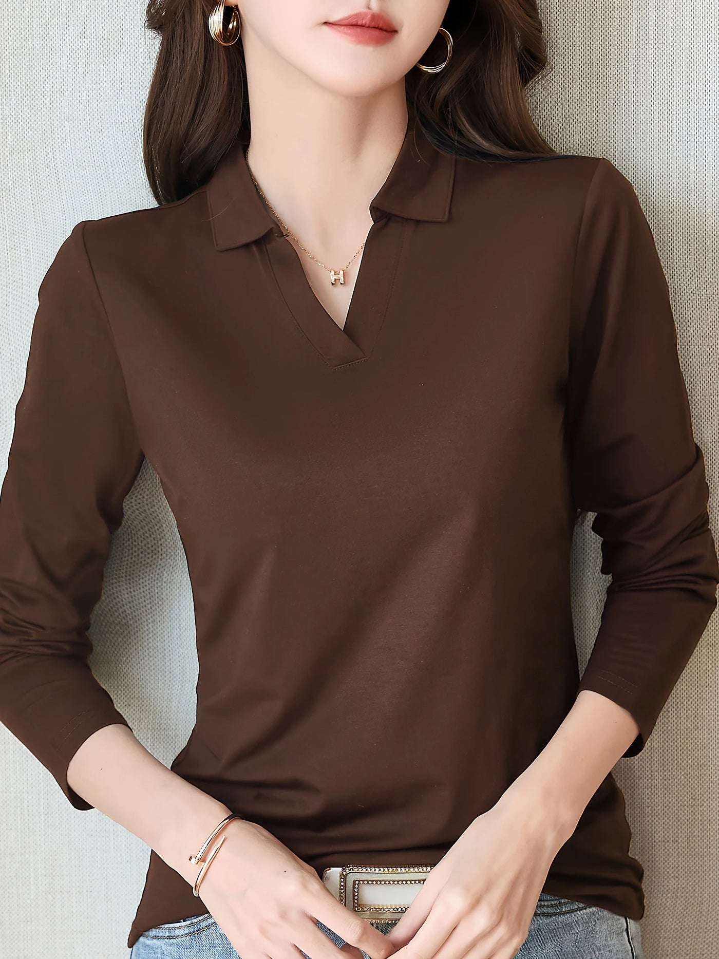 Long-Sleeve Cotton Blouse | OWNLUXE