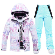 Women’s Thick Warm Ski Suit Set – Waterproof Winter Gear