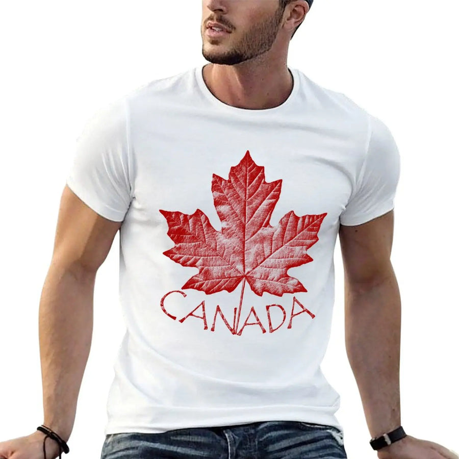 Canada Maple Leaf Souvenir T-Shirt Round Neck Short Sleeve Gift | OWNLUXE