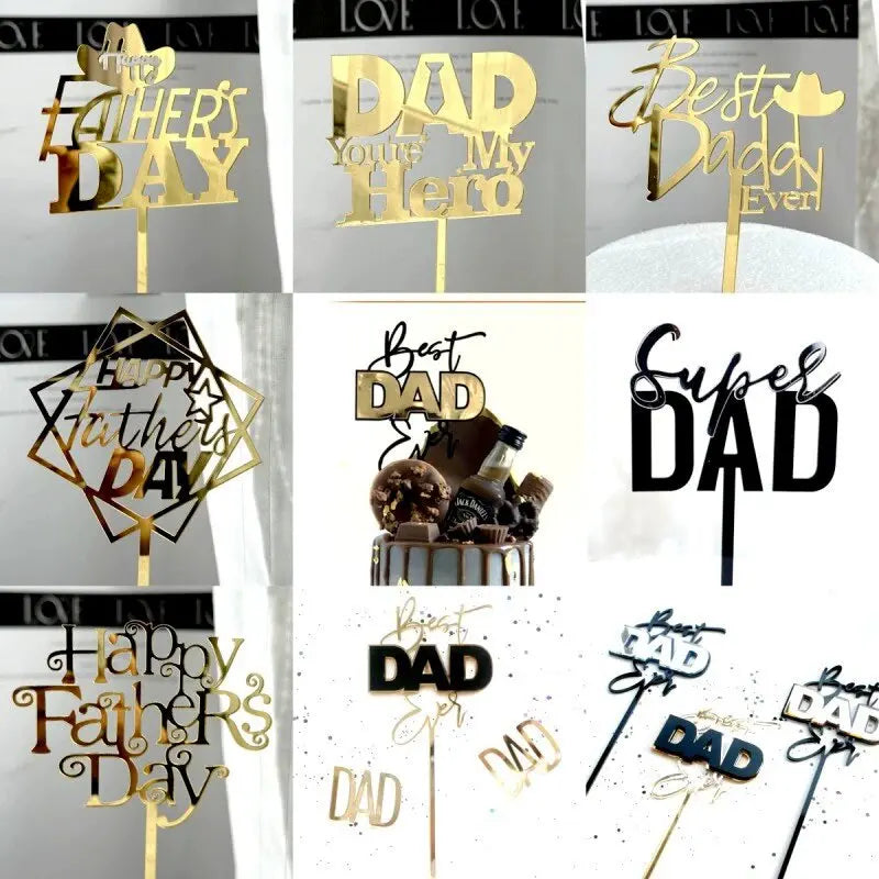 Father’s Day Acrylic Sign – Modern Clear Tabletop Décor