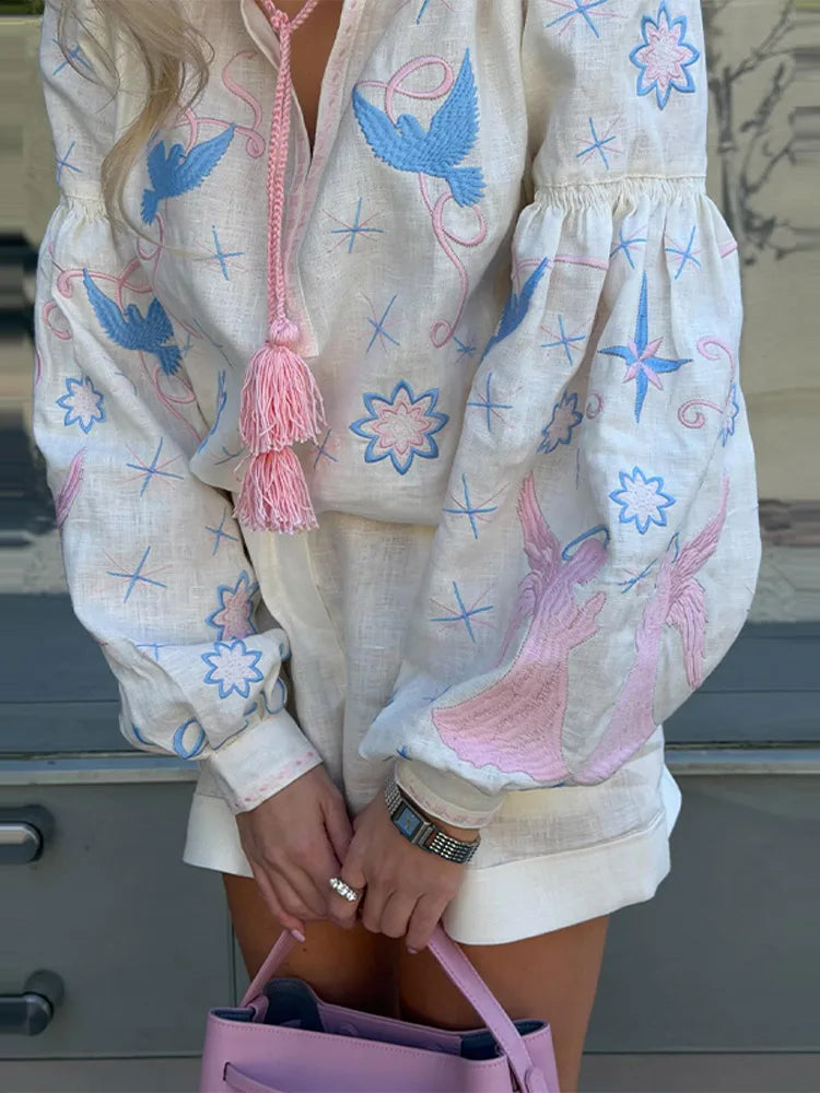 Women's Lace Chic Printed Top | OWNLUXE