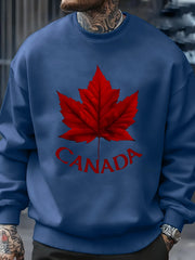 Canada Maple Leaf Fleece Pullover Sweatshirt – Unisex Oversized Casual Top | OWNLUXE