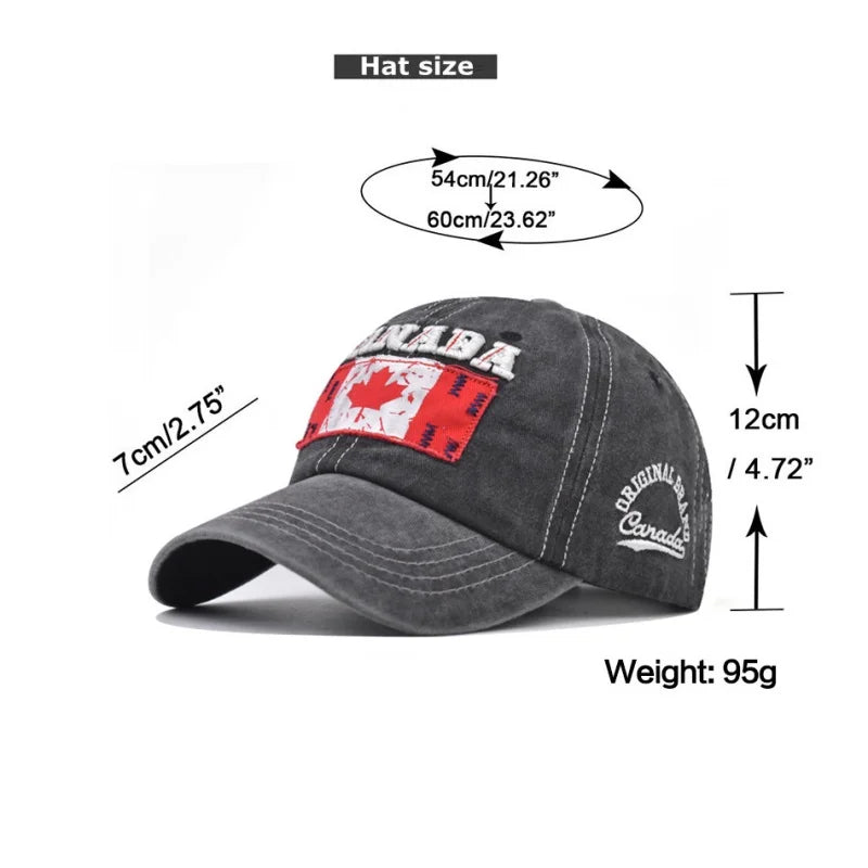 Canadian Flag Embroidered Baseball Cap — Adjustable Retro Unisex Hat | OWNLUXE