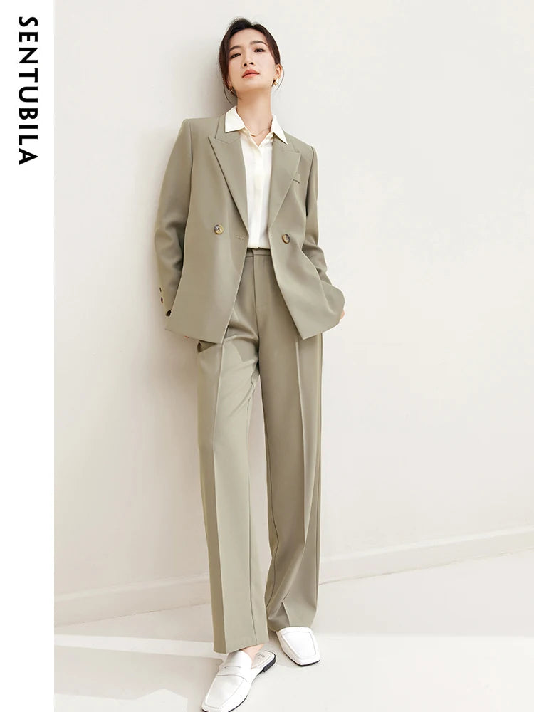 Relaxed Notched Blazer & Pleated Pant Set | OWNLUXE