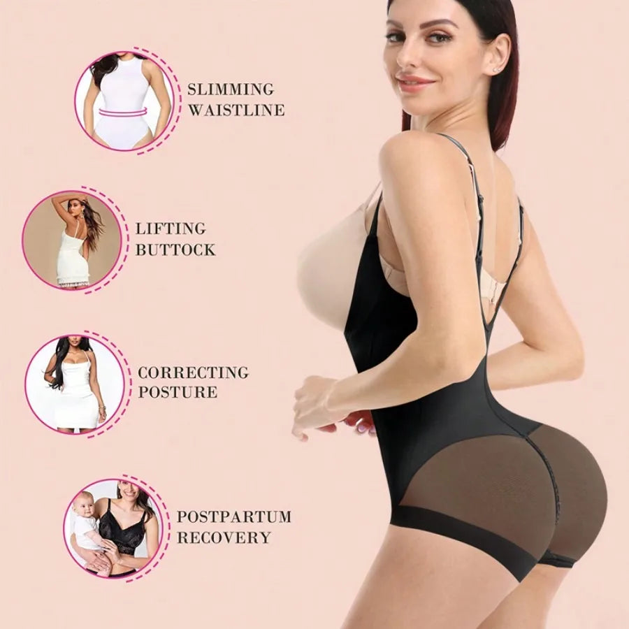 Tummy Control Open Bust Shapewear Bodysuit for Women
